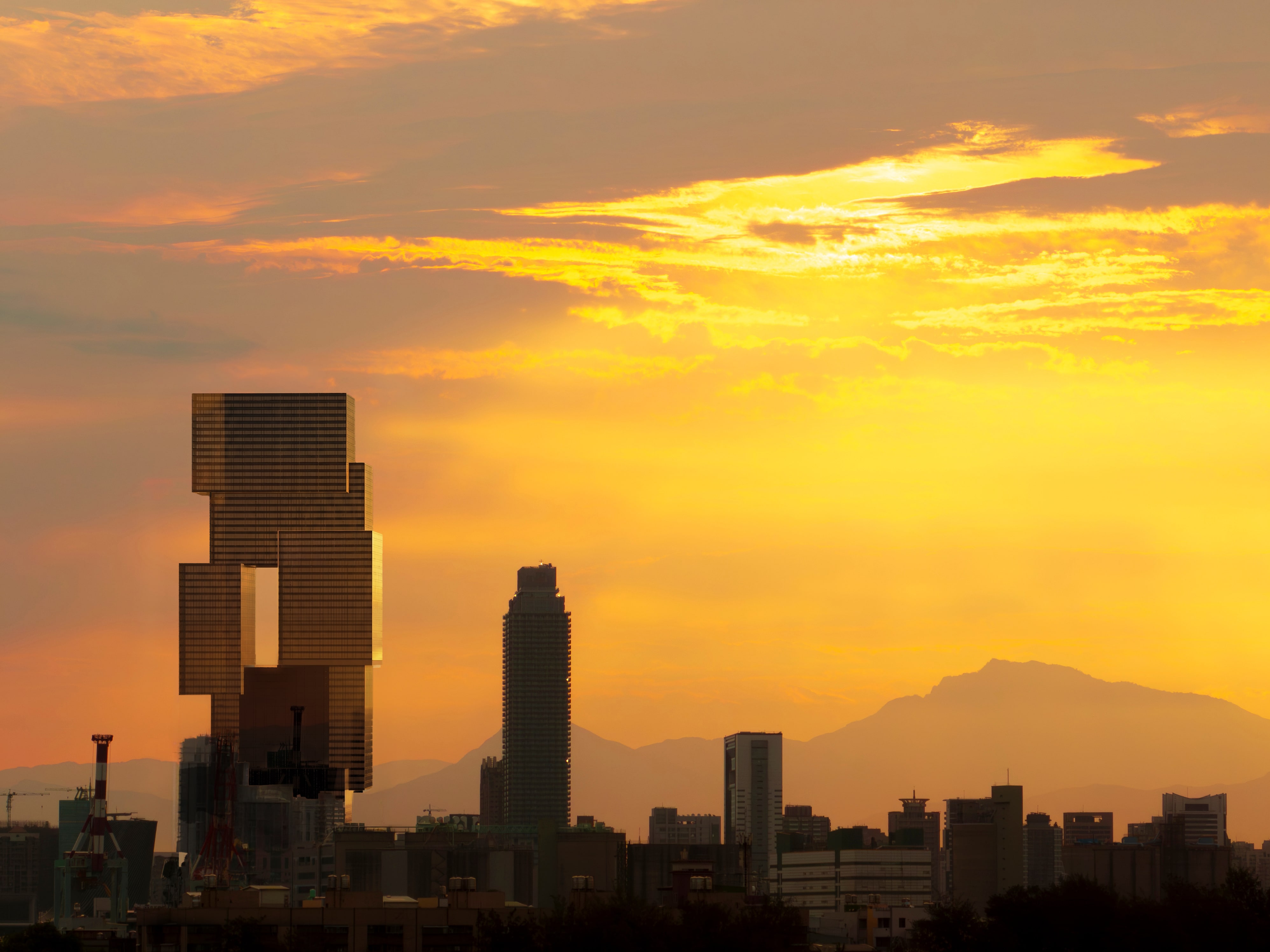 夕景のスカイライン